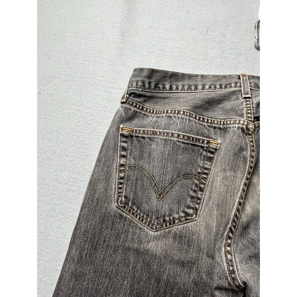 Levi's 501 W35 L34 (32x28) MEN Black Faded Denim Jeans Button Fly Y2K